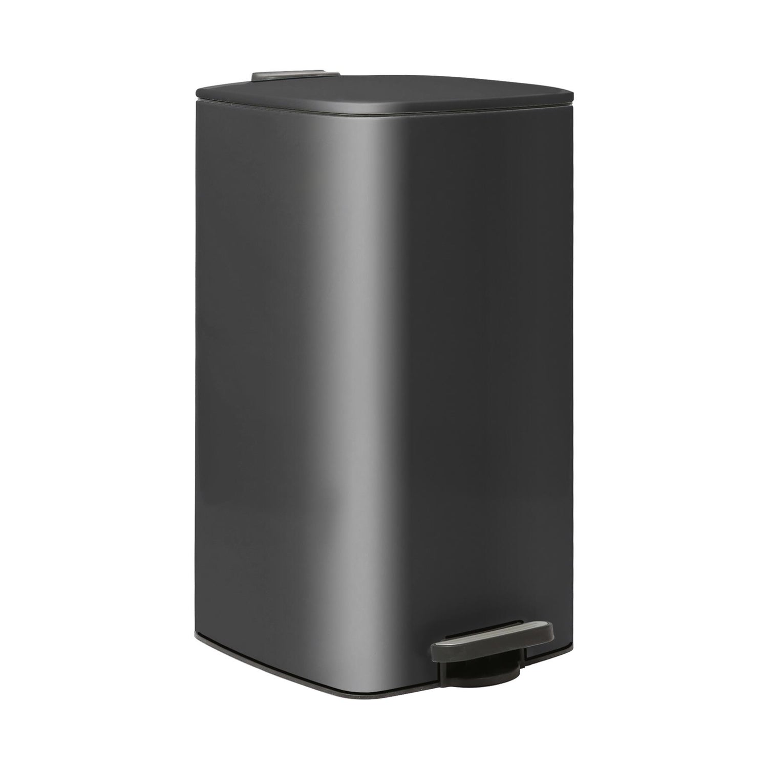 30L Square Black Stainless Steel Kitchen Pedal Bin
