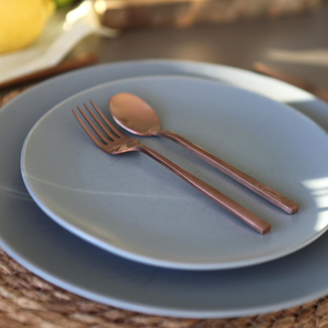 Copper 15cm Stainless Steel Cake Forks - Pack of 4