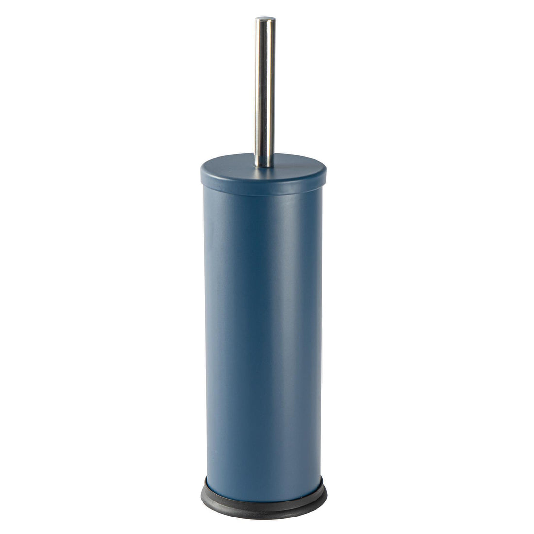 Matt Blue Round Stainless Steel Toilet Brush &amp; Holder
