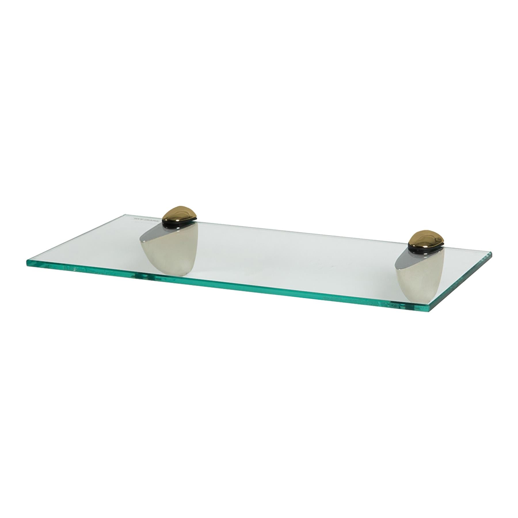 40cm Floating Glass Shelf with Gold Fixings