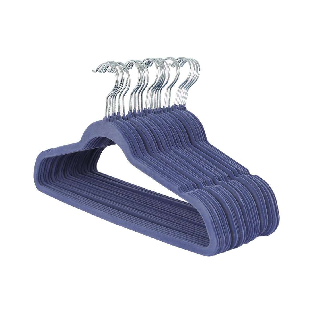 Non-Slip Blue Velvet Hangers - 45cm - Pack of 25