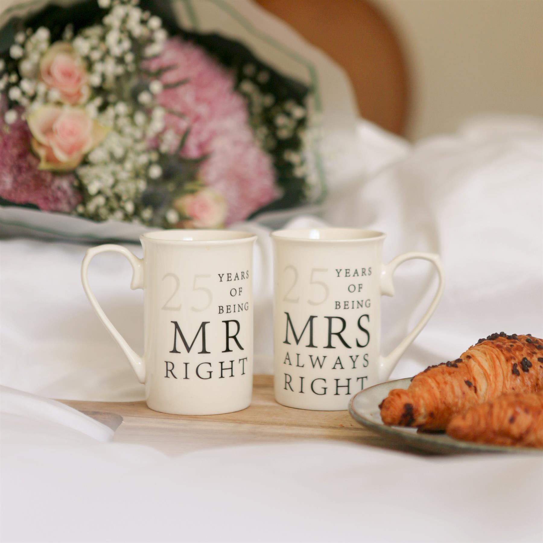 25th Anniversary New Bone China Mug Set - 300ml