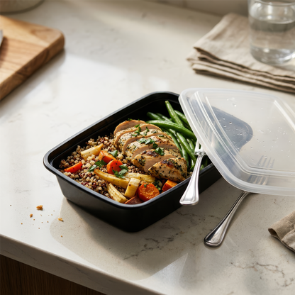 Reusable Meal Prep Containers - 1 Compartment (1120ml) - Pack of 10