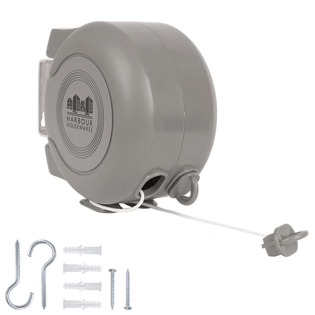 2 x 15M Retractable Dual Cord Washing Line - Grey