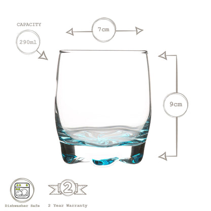 290ml Coloured Adora Premium Whisky Glasses - Pack of Six