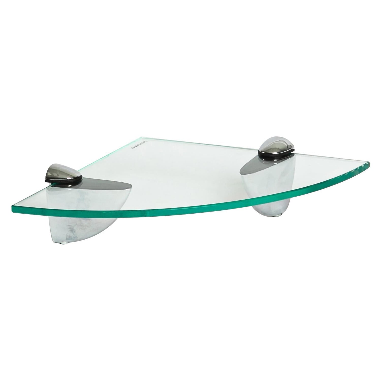 20cm Floating Glass Corner Shelf with Chrome Fixings