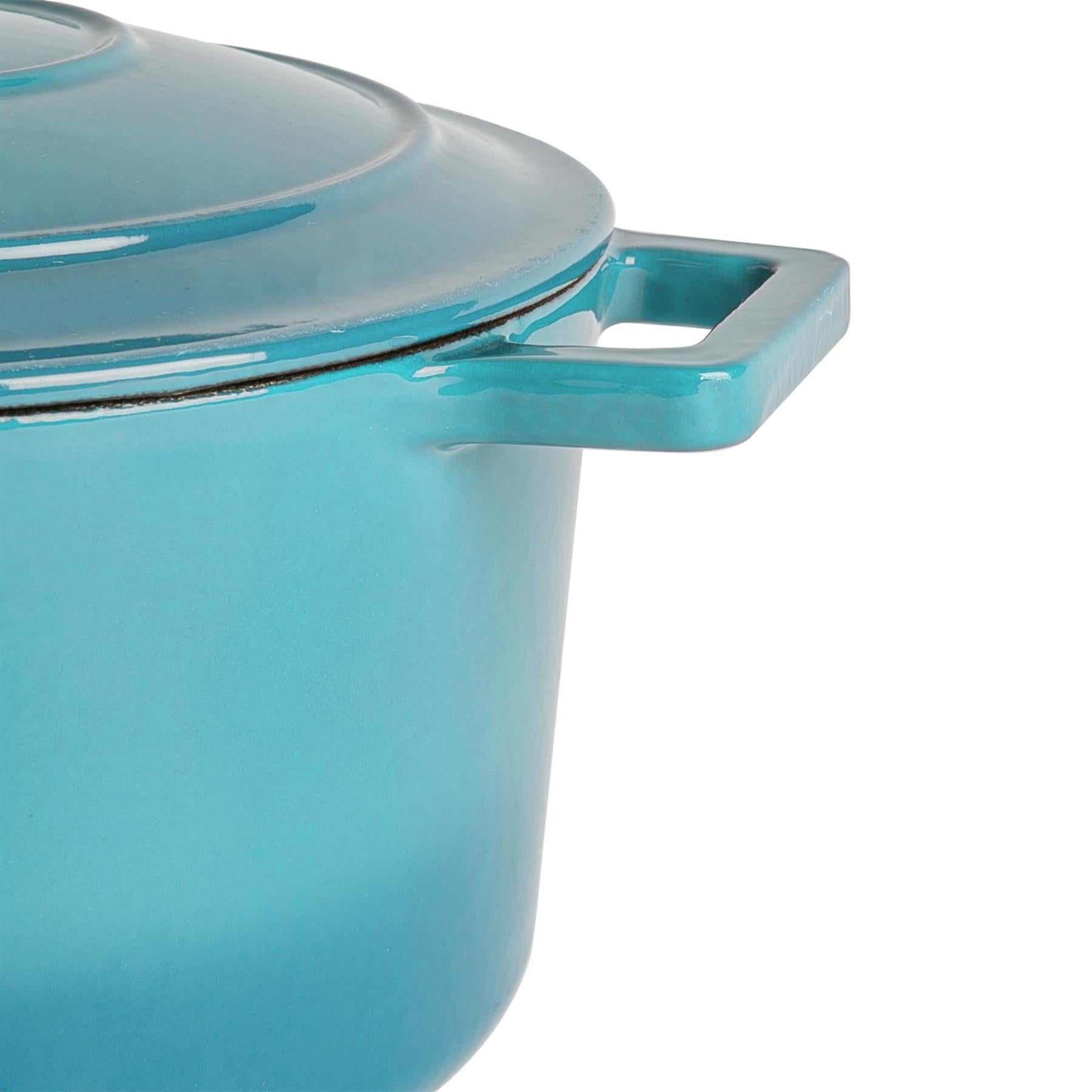 4.5L Teal Ombre Cast Iron Casserole Dish