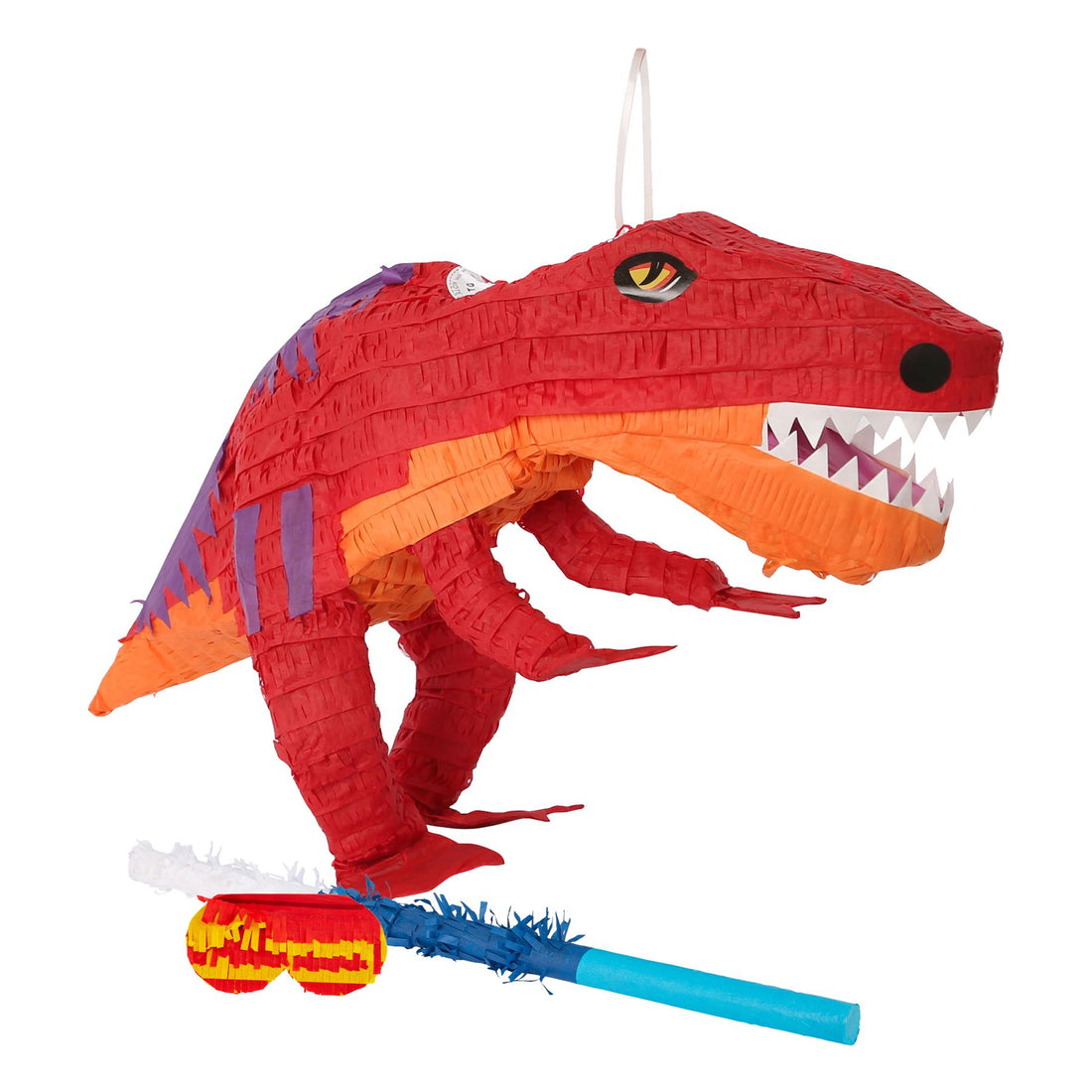 Large T-Rex Pinata Set with Blue Stick &amp; Blindfold