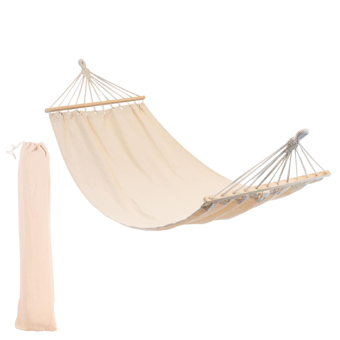 200cm x 80cm Deluxe Cream Cotton Garden Hammock