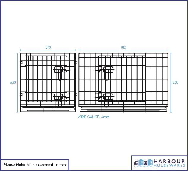 2 Door Metal Dog Crate with Removable Tray - Large