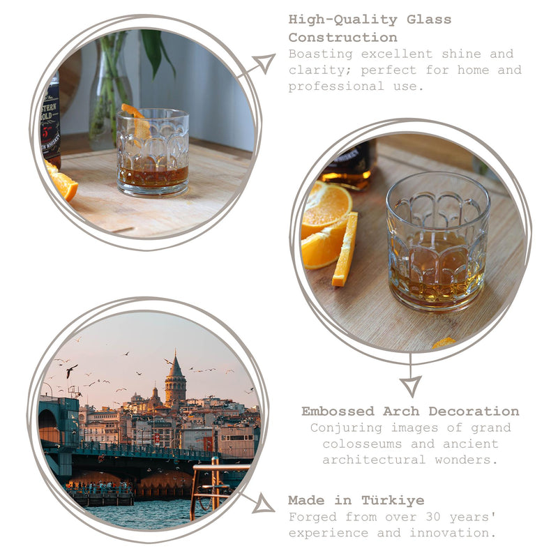 370ml Archie Whisky Glasses - Pack of Six - By LAV