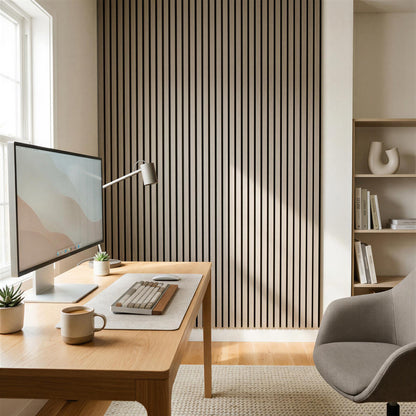 Wooden Acoustic Wall Panels - 120 x 60cm - Grey/Black - Pack of 2