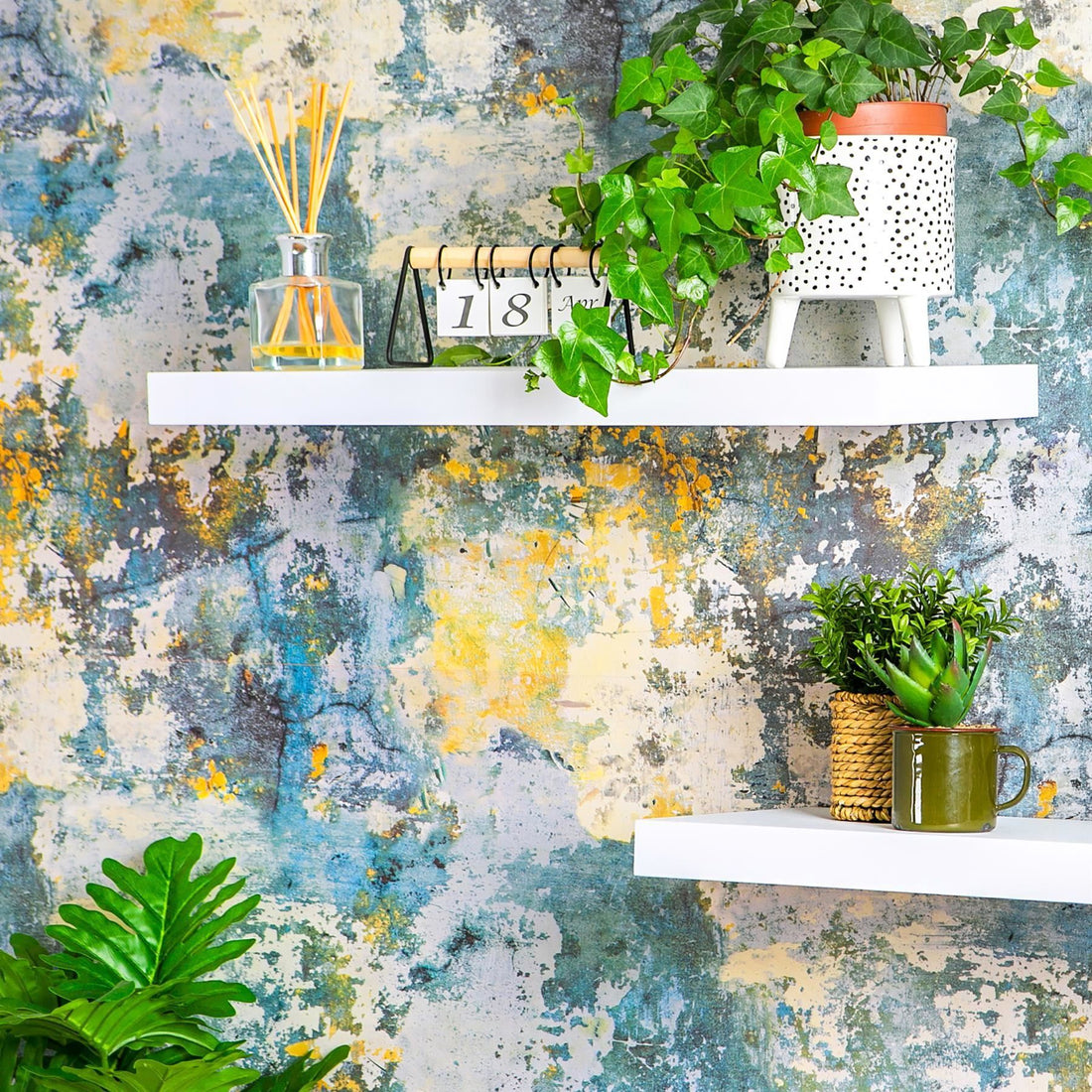 60cm White Modern Floating Shelves - Pack of Two