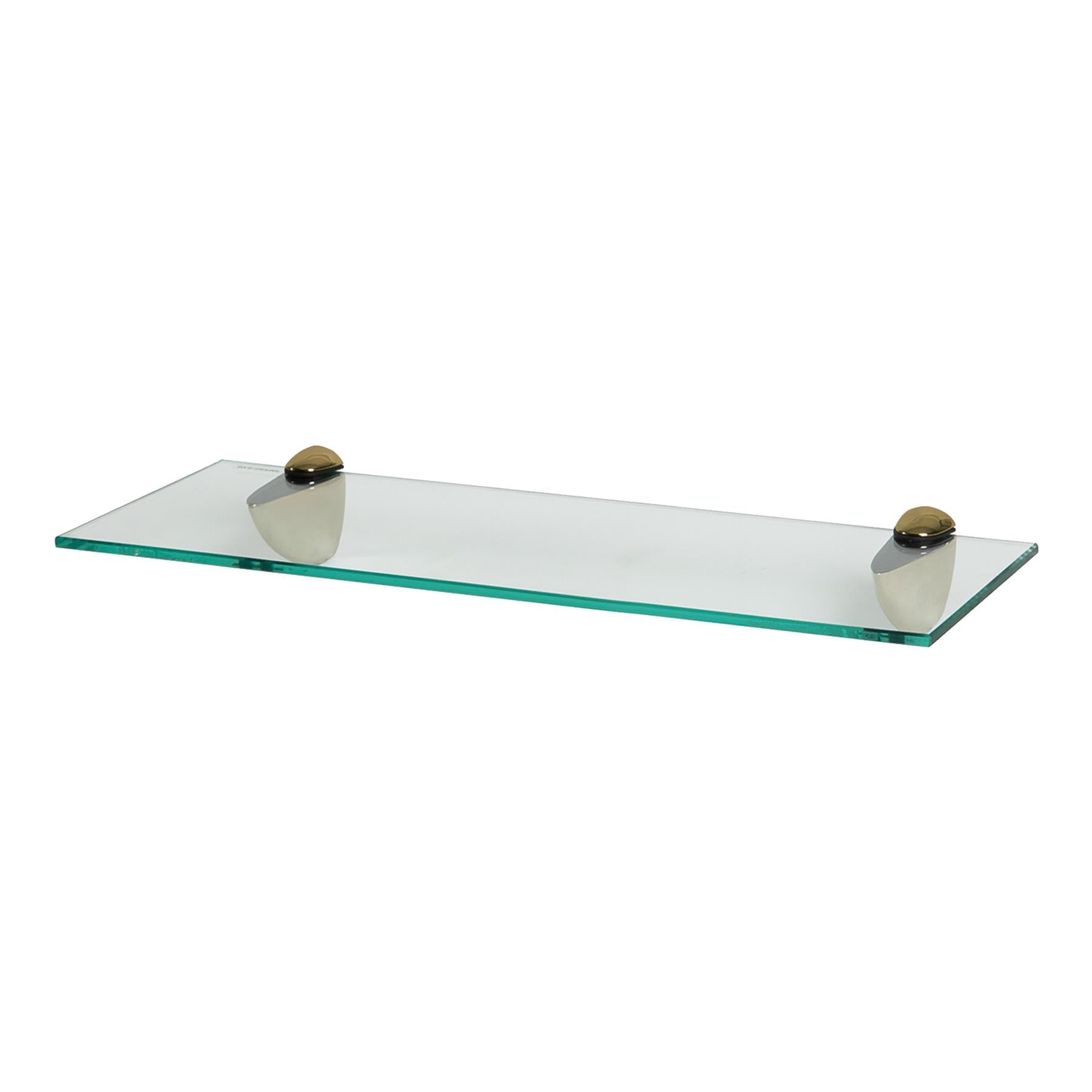 50cm Floating Glass Shelf with Gold Fixings