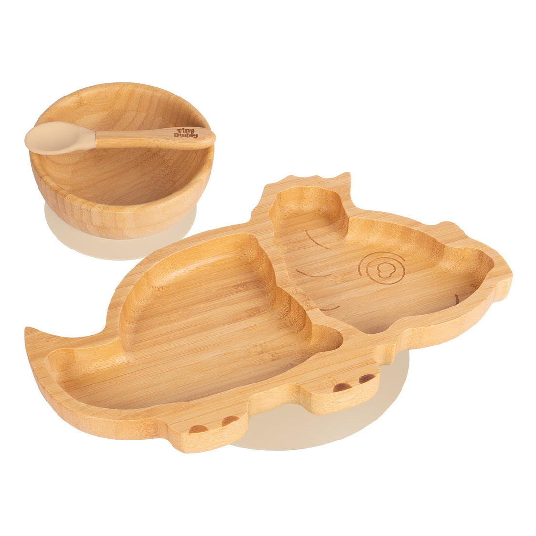 Dani the Dinosaur Bamboo Suction Dinner Set - Beige