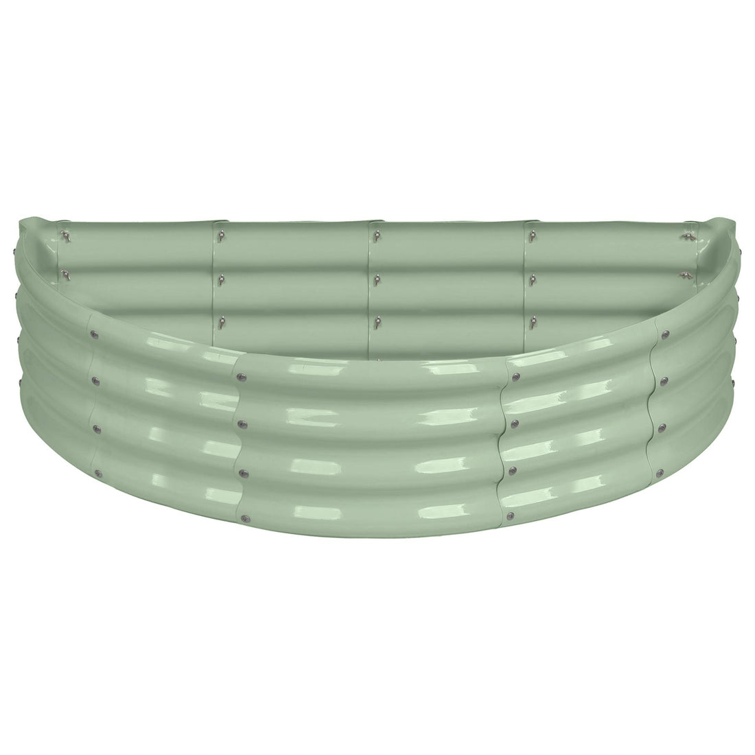 Green 120cm x 60cm Semicircular Steel Raised Garden Bed