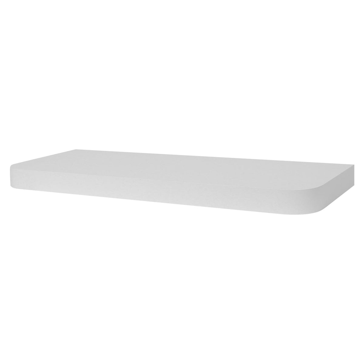 Rounded Wooden Floating Shelf - 60cm - White