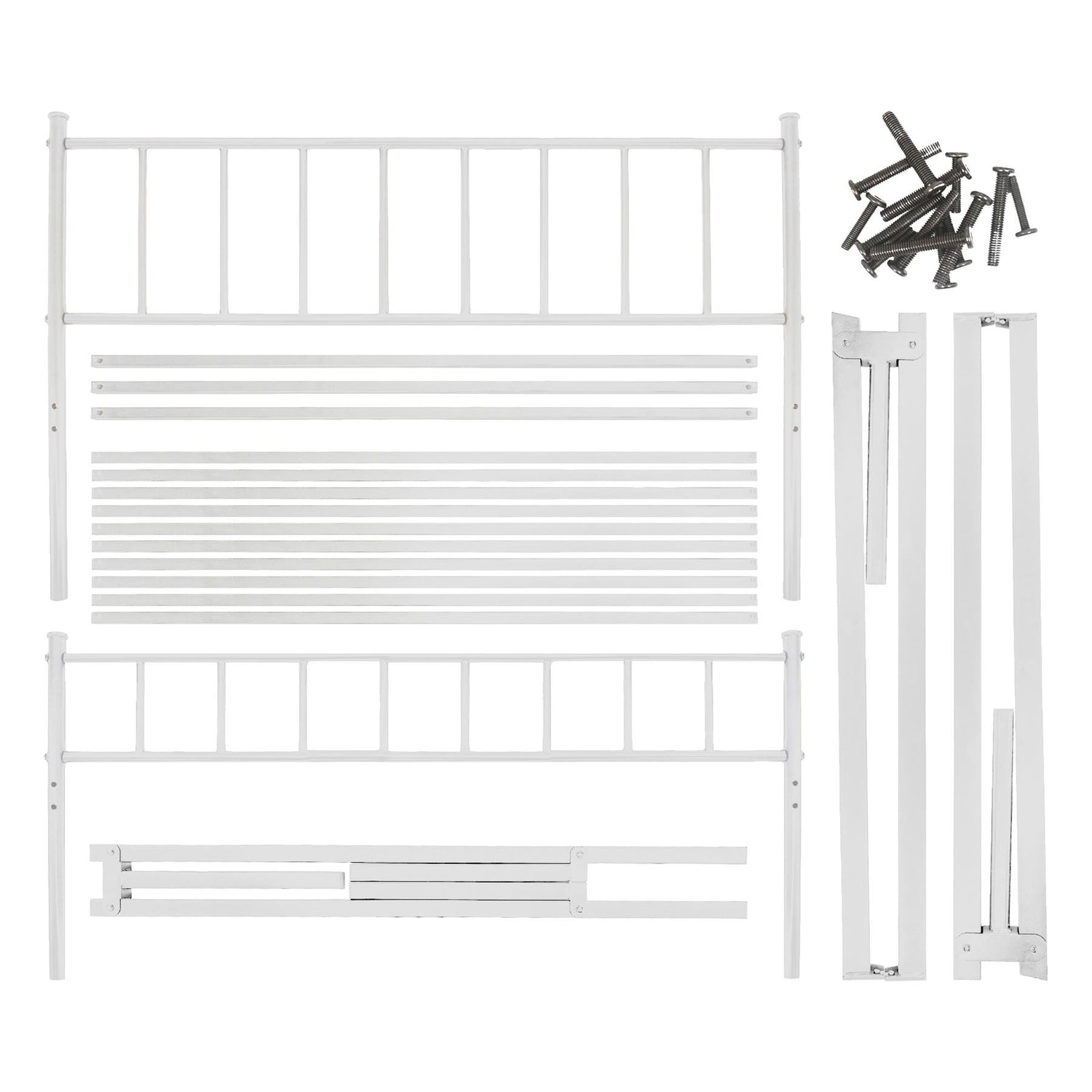 Double Metal Bed Frame - 4ft 6" - White