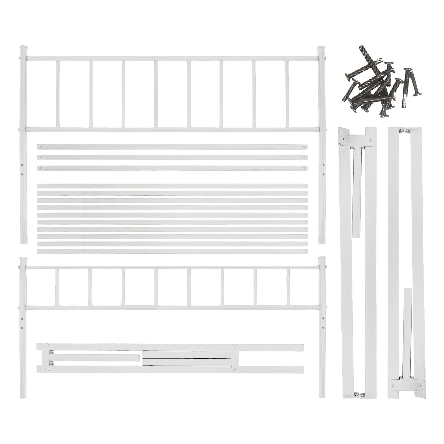 Double Metal Bed Frame - 4ft 6" - White