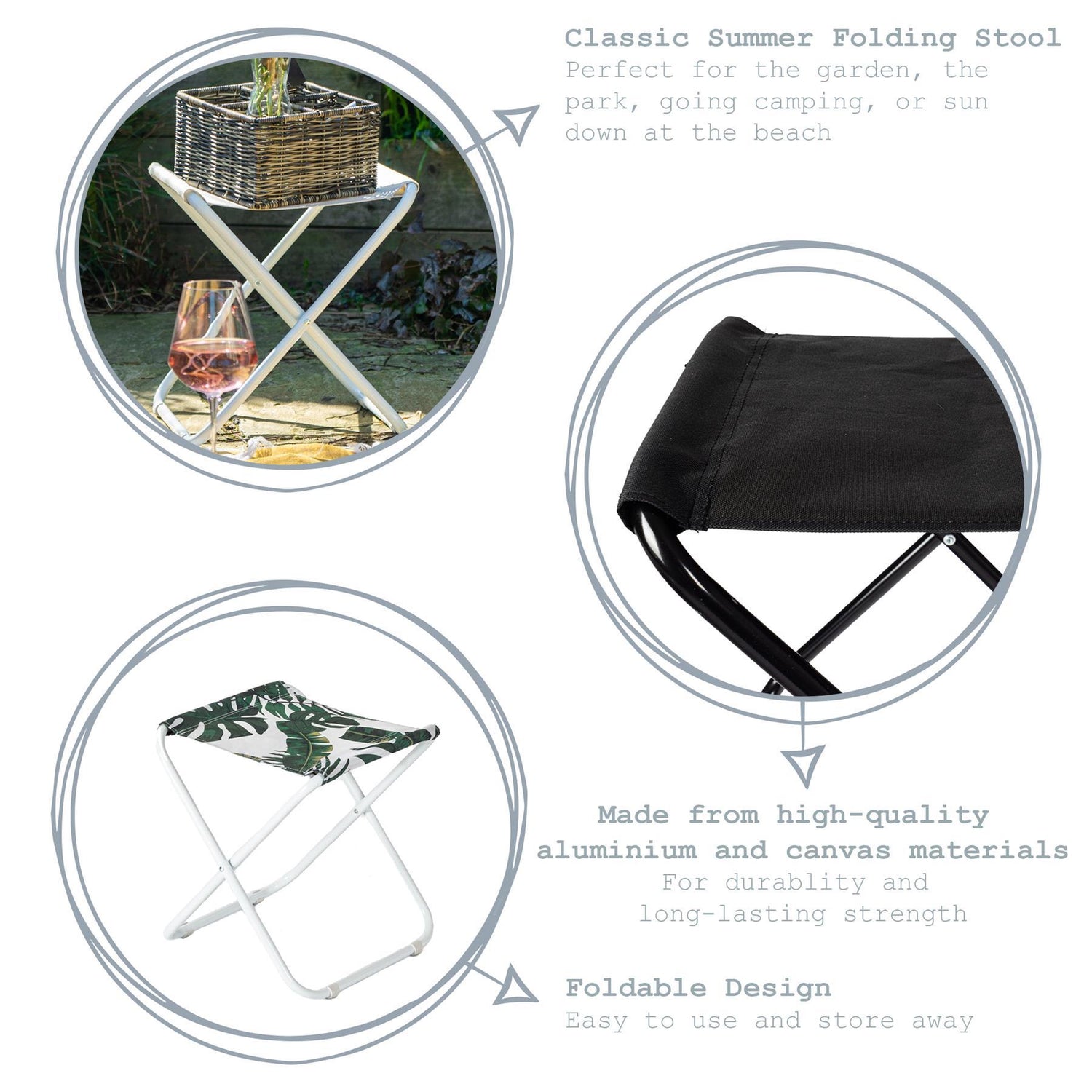 Black Classic Folding Stool