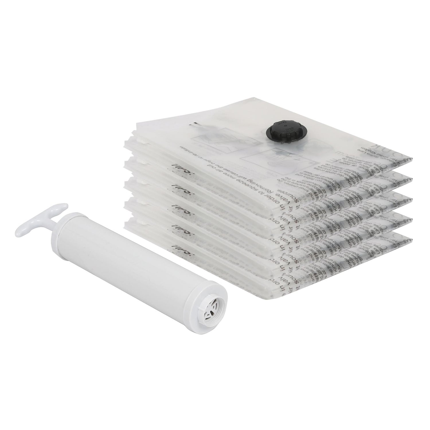 Vacuum Storage Bags with Hand Pump - Medium (50 x 70cm) - White - Pack of 5