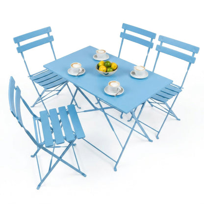 5 Piece Sussex Folding Patio Bistro Set - Blue