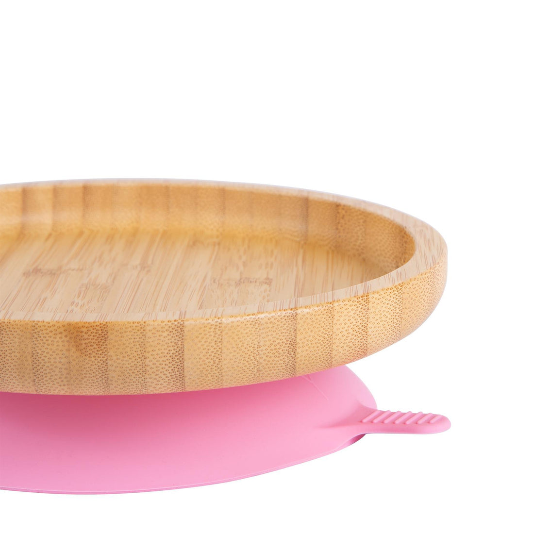 Round Undivided Bamboo Suction Dinner Set - Pink