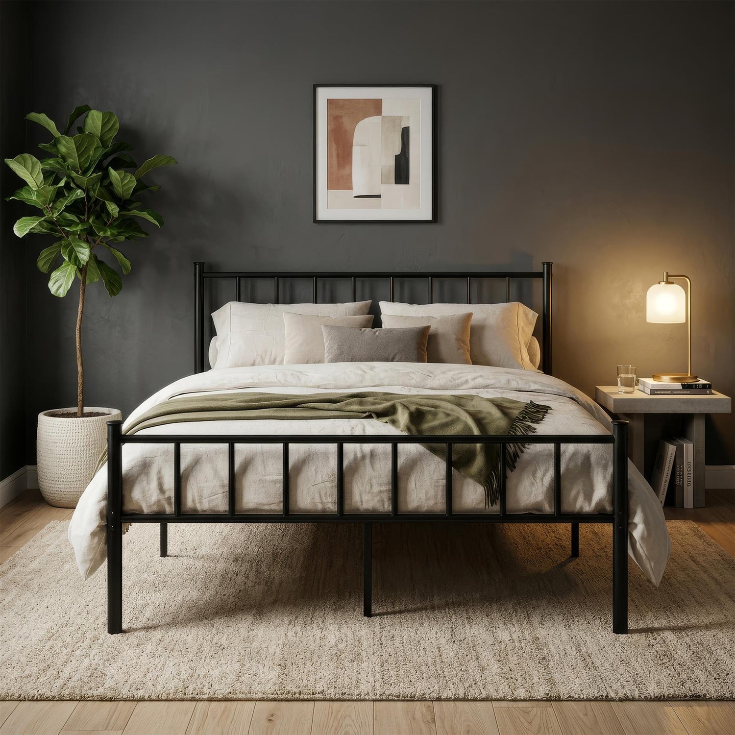 Double Metal Bed Frame - 4ft 6" - Black