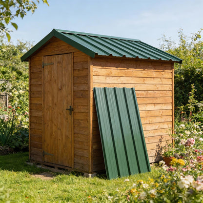 Metal Roofing Ridge Caps - 30 x 60cm - Green - Pack of 5