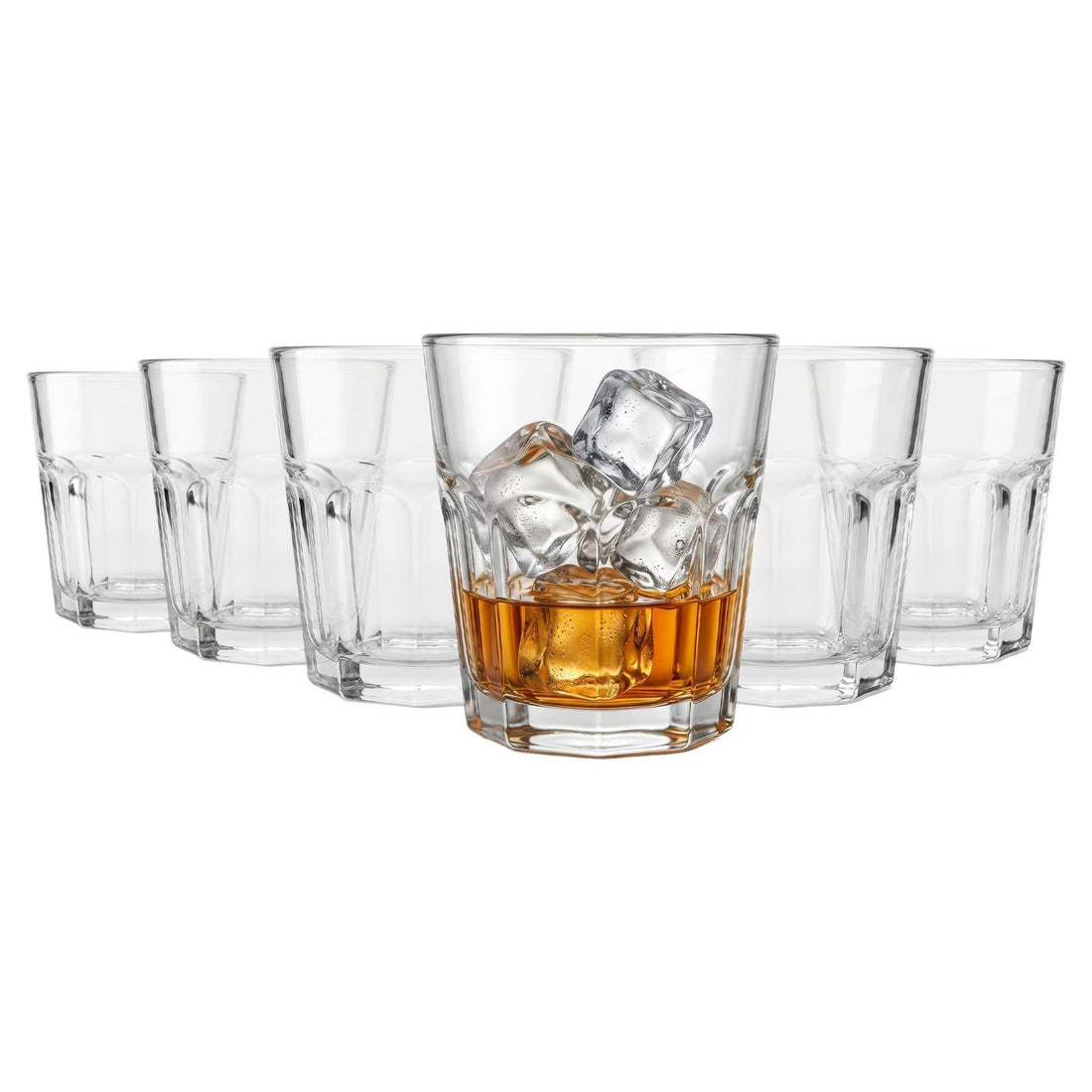 285ml Panelled Glass Tumblers - Pack of 6