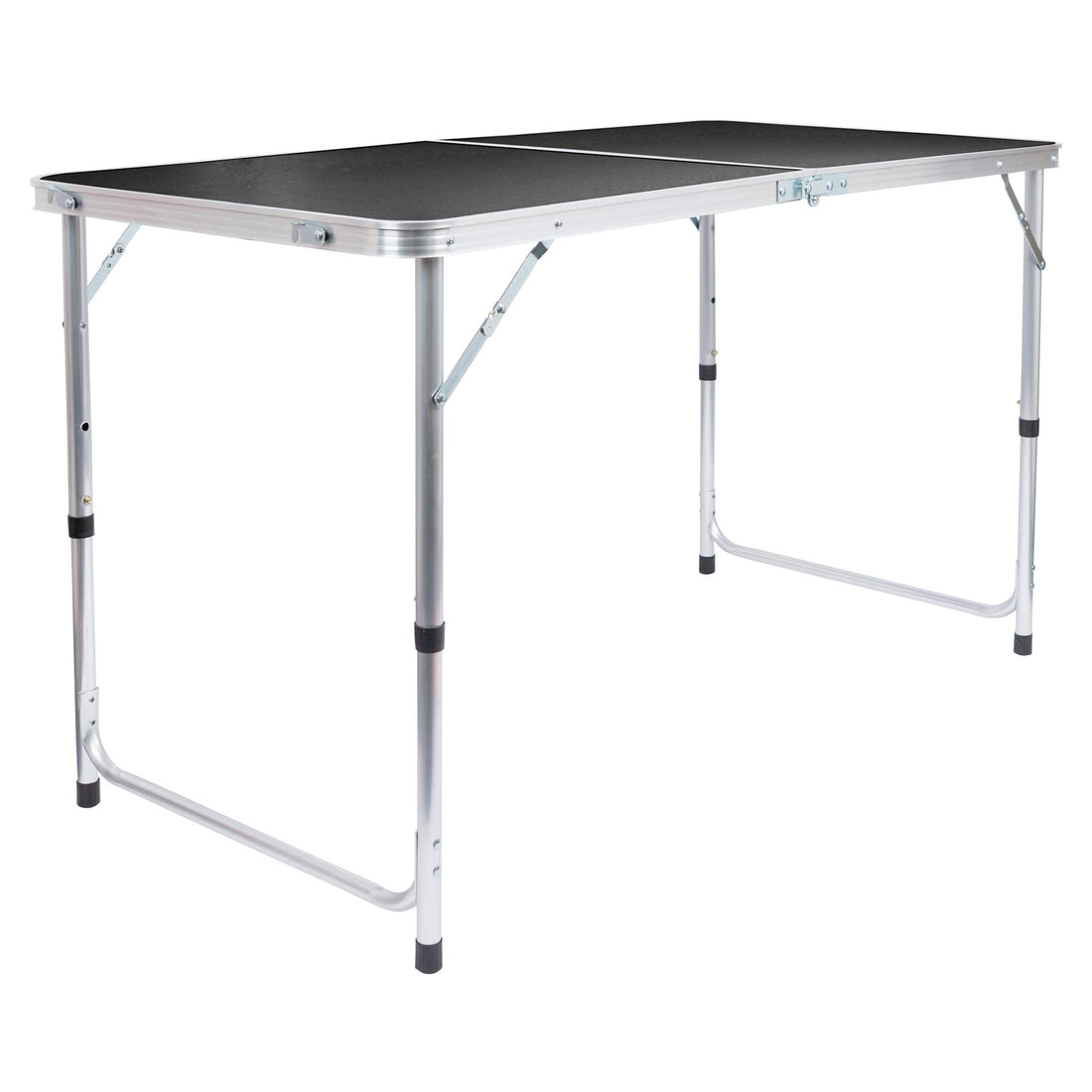 Height Adjustable Aluminium Folding Black Picnic Table