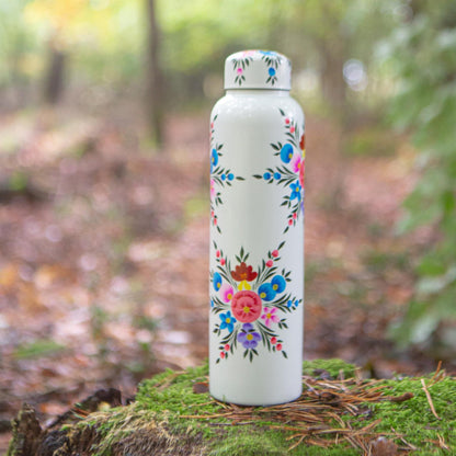 875ml Cotton Pansy Hand-Painted Picnic Water Bottle