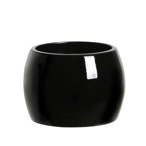Metallic Black Melamine Napkin Rings - Pack of Six