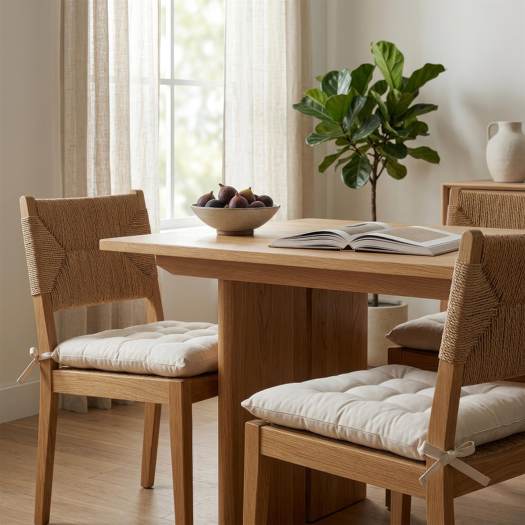Square Seat Pad - 40 x 40cm - Natural