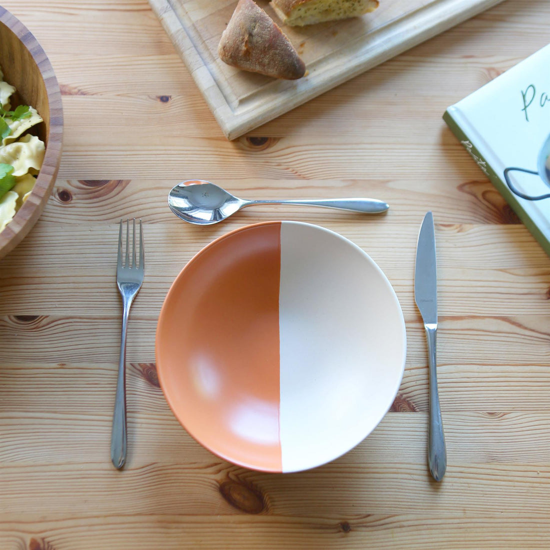Burnt Orange 20.5cm Two-Tone Stoneware Pasta Bowls - Pack of 4