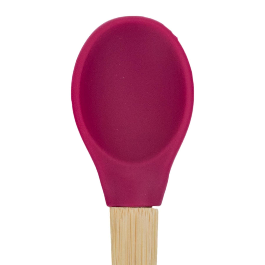 2-Piece Bamboo Baby Weaning Fork &amp; Spoon Set with Red Silicone Tips