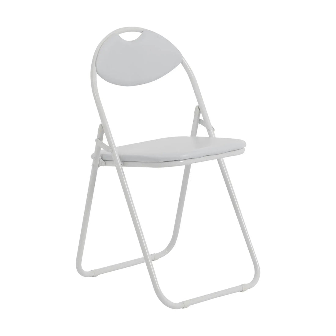 White Curved White Framed Padded Folding Chair