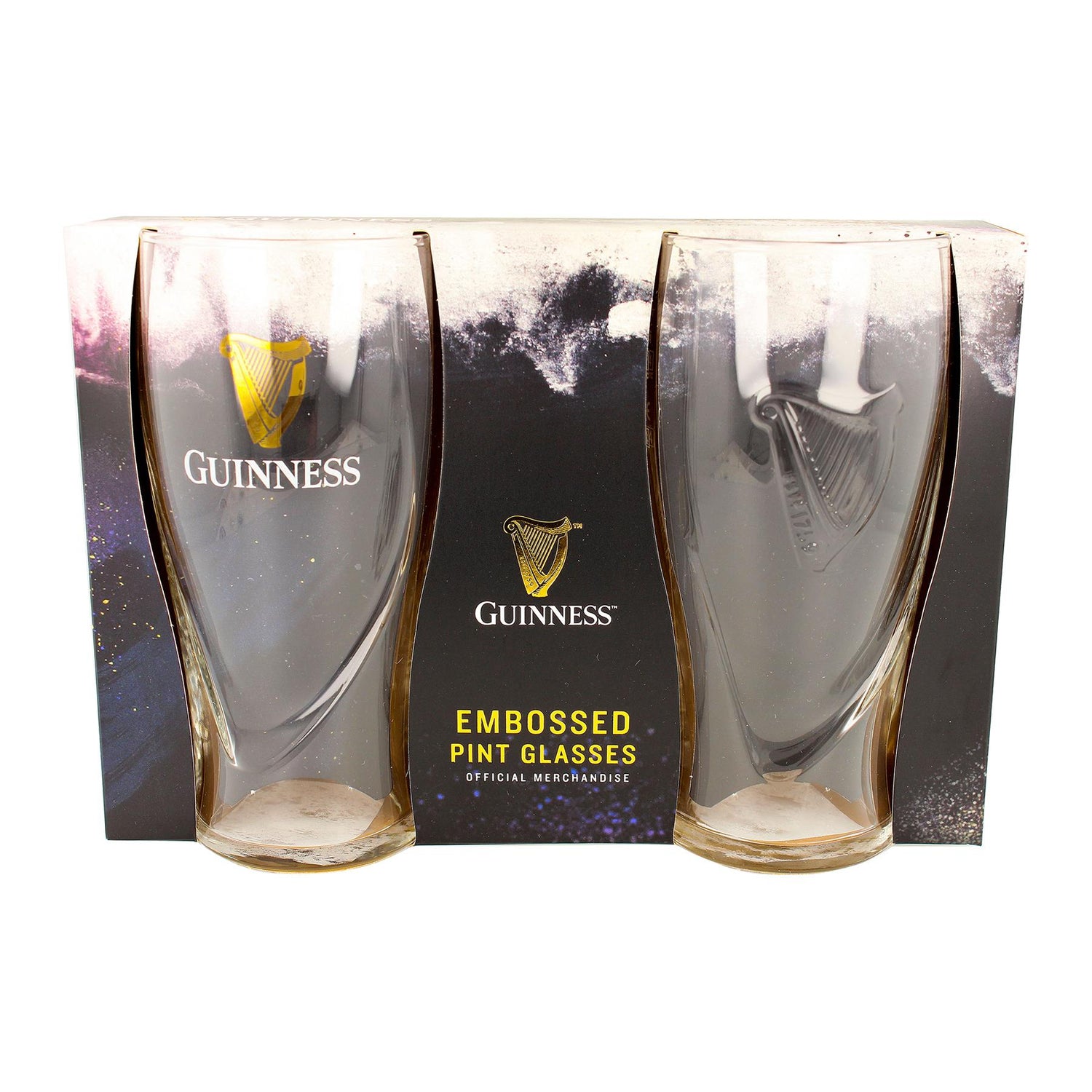 Guinness 2pc Embossed Pint Glass Set
