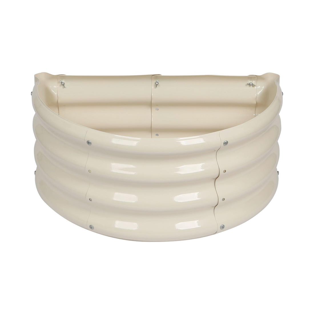 Ivory 60cm x 30cm Semicircular Steel Raised Garden Bed