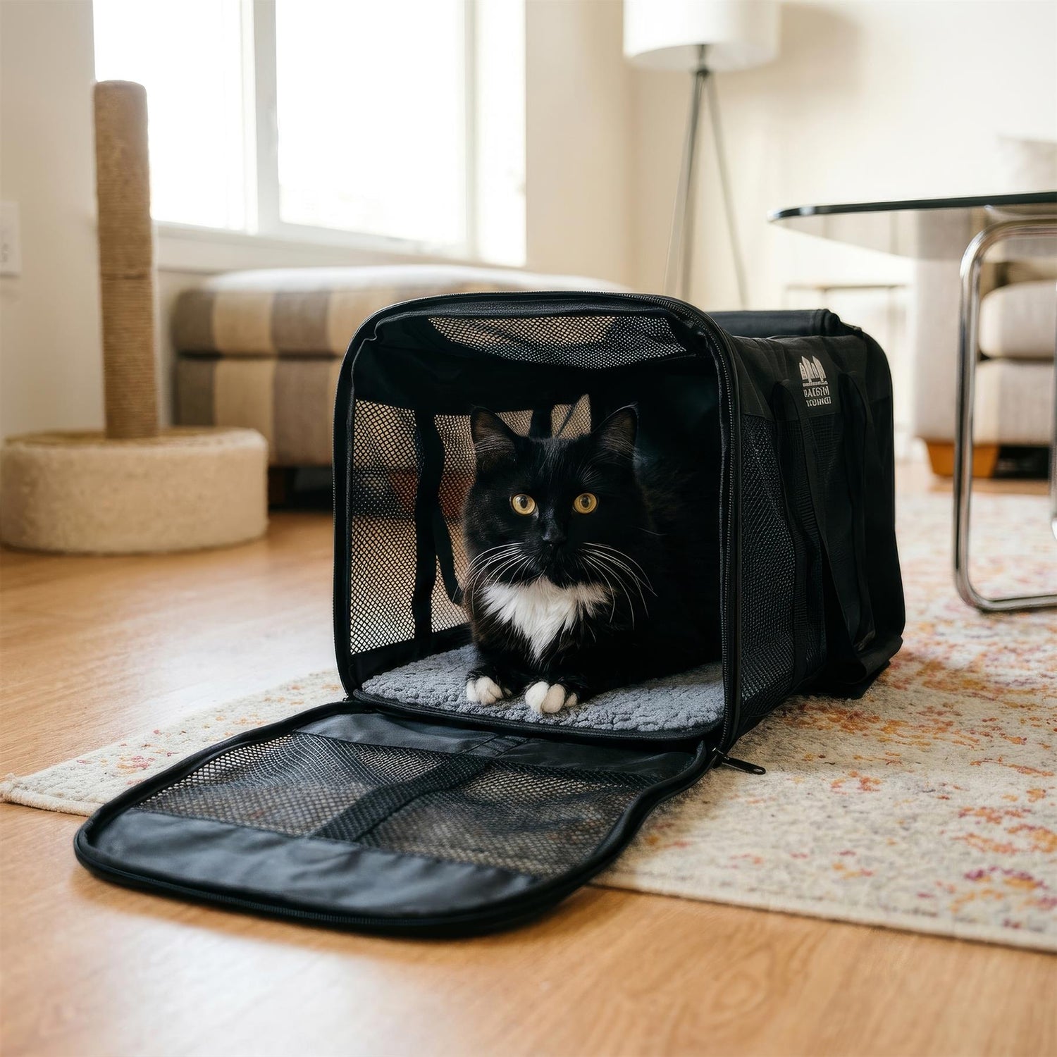 Foldable Cat Carrier - Large - Black