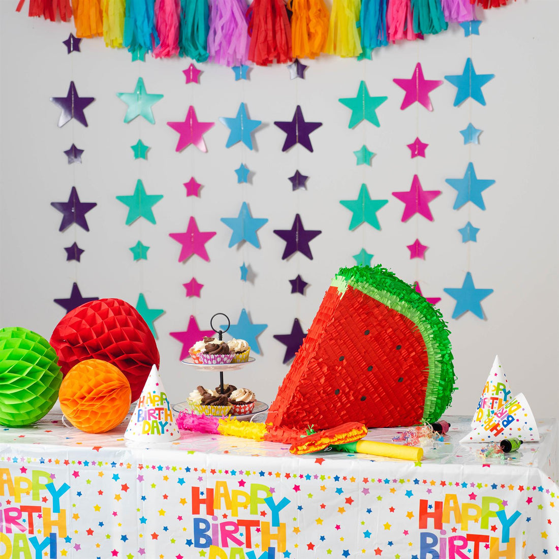 Watermelon Pop-Out Pinata Set with Pink Stick &amp; Blindfold