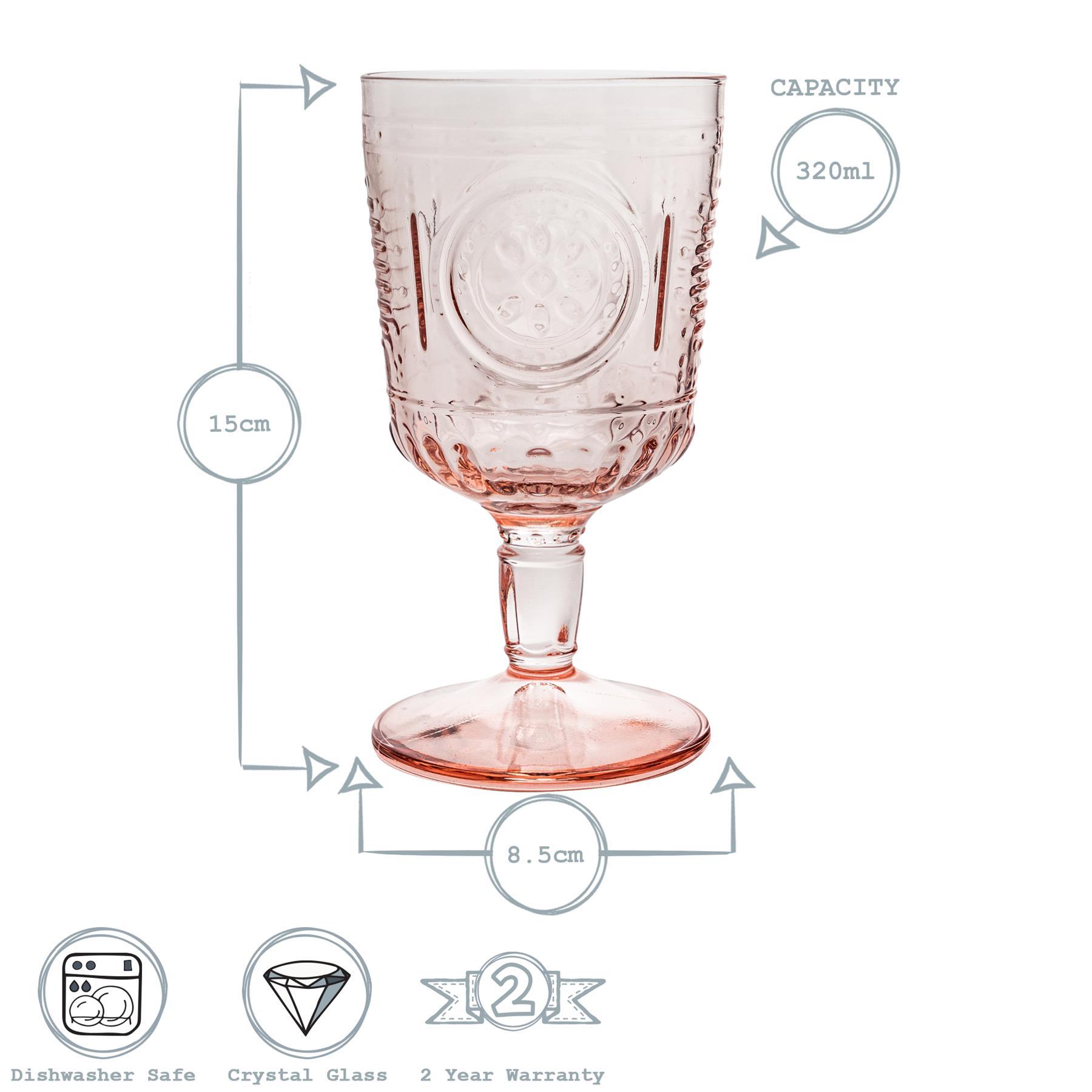 320ml Pink Romantic Wine Glasses - Pack of Four