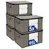 95 Litre Clothes Storage Bags with Lid - Grey - Pack of 5