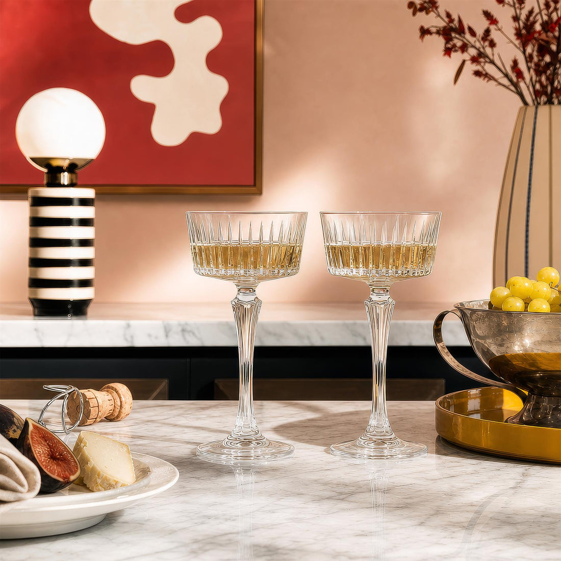 260ml Timeless Crystal Glass Champagne Saucers - Pack of Six