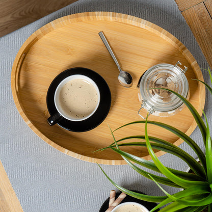 250ml Black Cappuccino Cups &amp; Saucers - Pack of Six