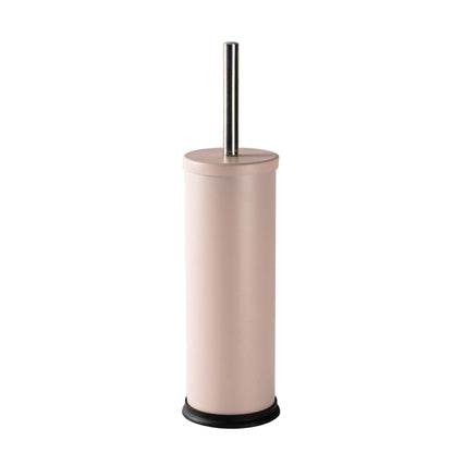 Matt Pink Round Stainless Steel Toilet Brush &amp; Holder
