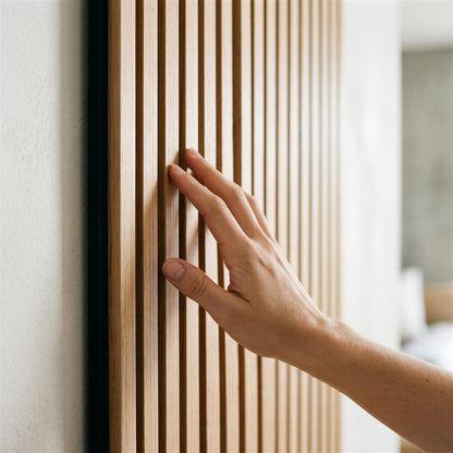 Wooden Acoustic Wall Panels - 120 x 60cm - Light Oak/Black - Pack of 2
