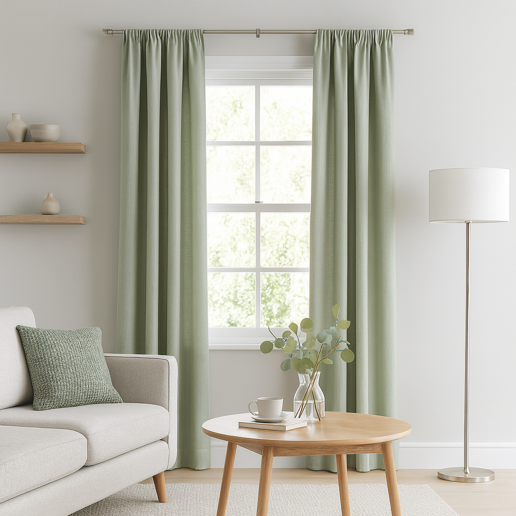 Extendable Brushed Nickel Metal Curtain Pole Kit from 77cm to 150cm