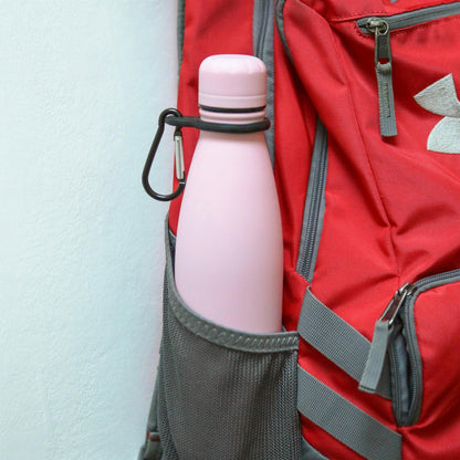 500ml Pink Stainless Steel Water Bottle with Carabiner Clip