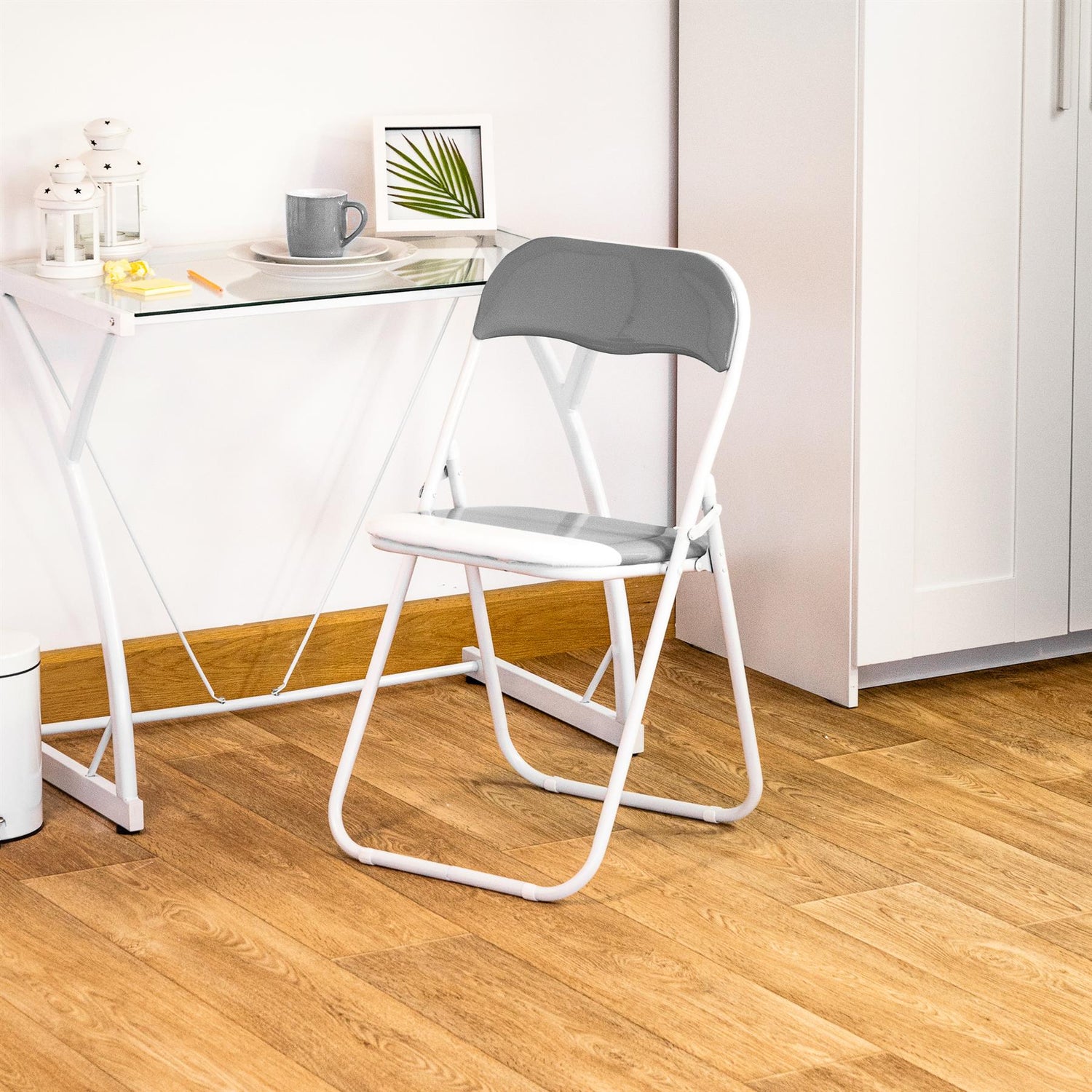 Grey Wave Padded Folding Chair - Pack of Six